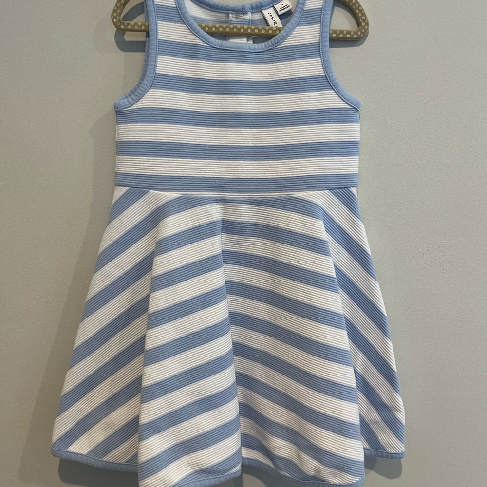 Janie and Jack Sky Blue and White Striped Dress